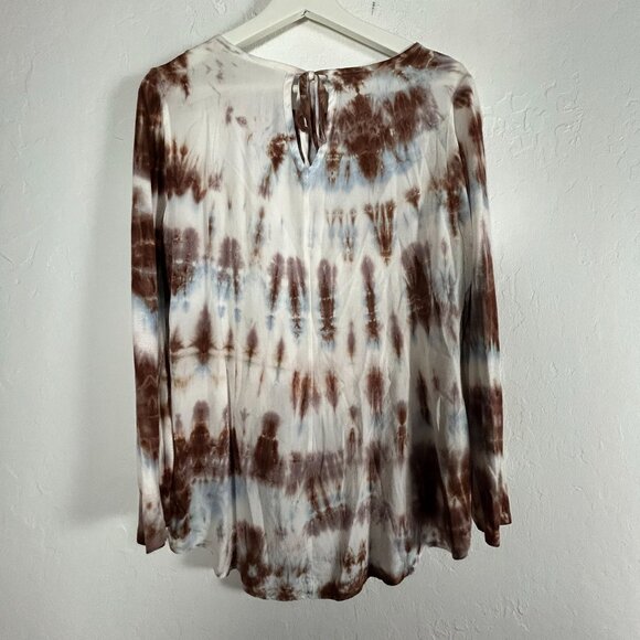 Soft Surroundings Womens Tie-Dye Long Sleeve Tunic Top Blouse PS Brown NWOT - Picture 2 of 7